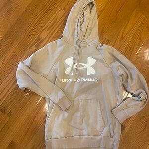 Under Armour Men's Beige Tan White Hoodie Pullover Sweatshirt Small